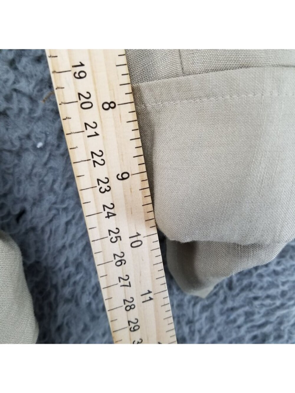 East 5th Shirt Womens Medium Tan Linen Blend Button Up 3/4 Sleeve Collared Top - Picture 9 of 11
